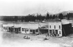 Early wooden buildings in New Town, 1885