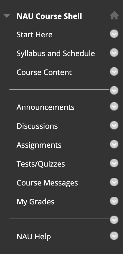 The Course Menu