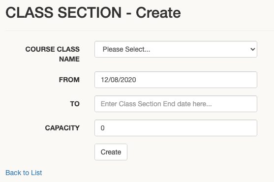 create section