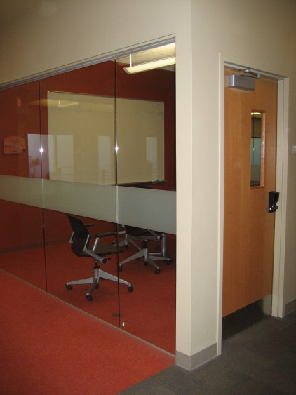 Glass enclosed breakout space