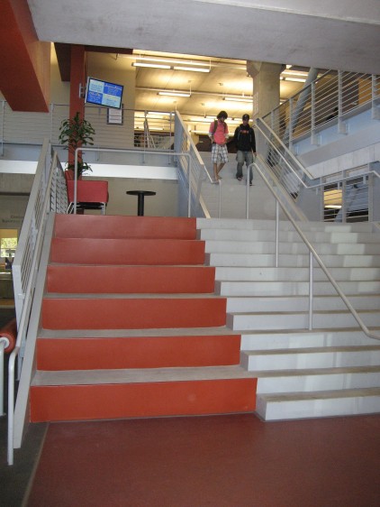 Transition space on stairwell