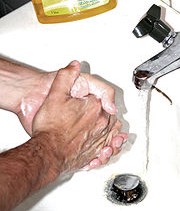 washing hands:http://en.wikipedia.org/wiki/Hygiene