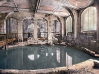 Roman bath in Bath, England:http://www.old-picture.com/europe/Circular-Abbey-Roman-Baths.htm