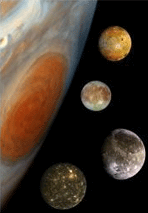 Jupiter and 4 moons:http://sse.jpl.nasa.gov/planets/profile.cfm?Object=Jupiter&Display=Moons