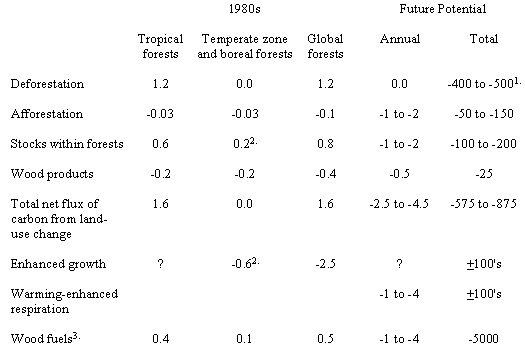 Land Use Flux Table